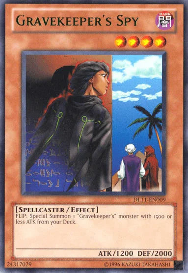 Dark, Duelist League Promo, Effect Monster, Rare, Spellcaster, Unlimited Gravekeeper's Spy (Green) [DL11-EN009] Rare - Trading Card World