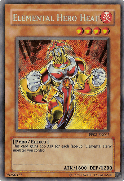 Effect Monster, Fire, Premium Pack 2, Pyro, Secret Rare, Unlimited Elemental HERO Heat [PP02-EN007] Secret Rare - Trading Card World