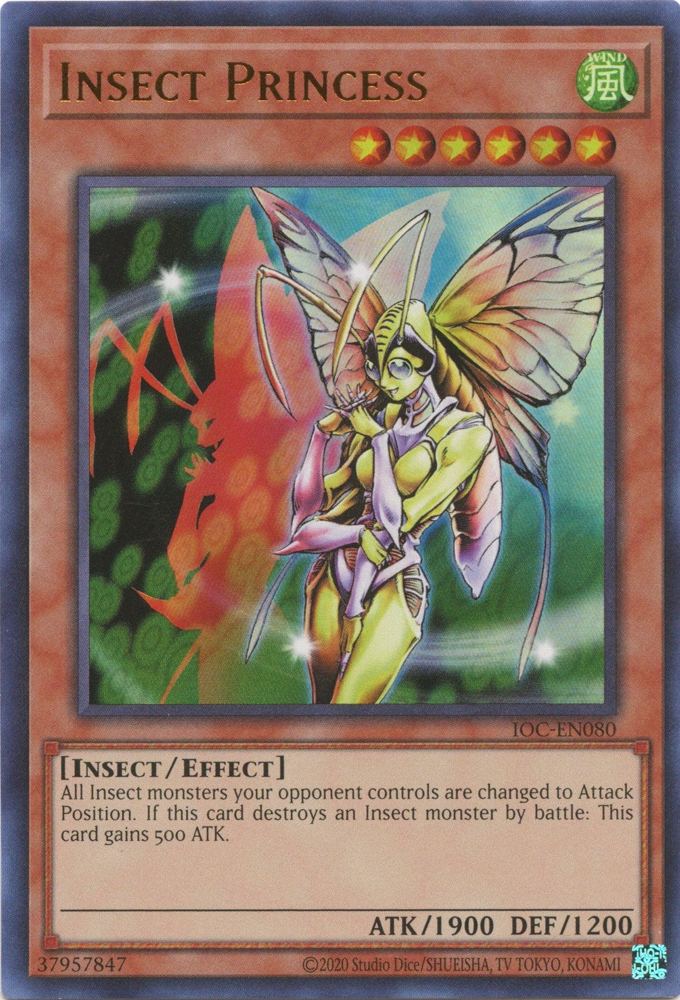 Effect Monster, Insect, Invasion of Chaos (25th Anniversary Edition), Ultra Rare, Unlimited, Wind Insect Princess (25th Anniversary) [IOC-EN080] Ultra Rare - Trading Card World