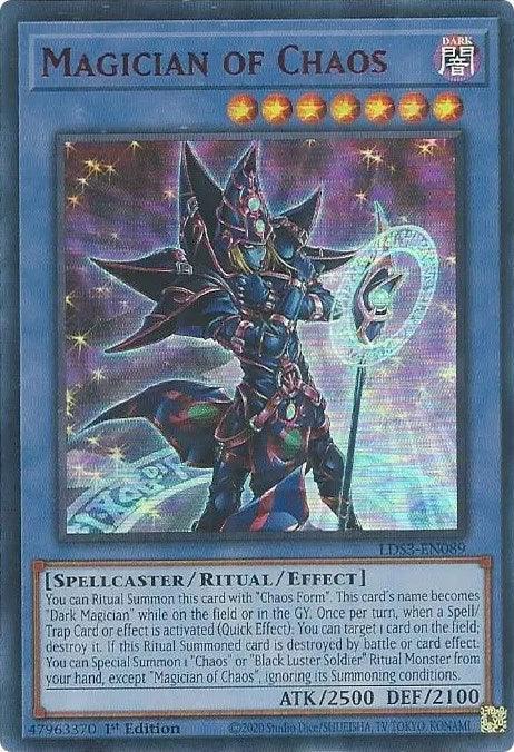 1st Edition, Dark, Legendary Duelists: Season 3, Ritual/Effect Monster, Spellcaster, Ultra Rare Magician of Chaos (Red) [LDS3-EN089] Ultra Rare - Trading Card World