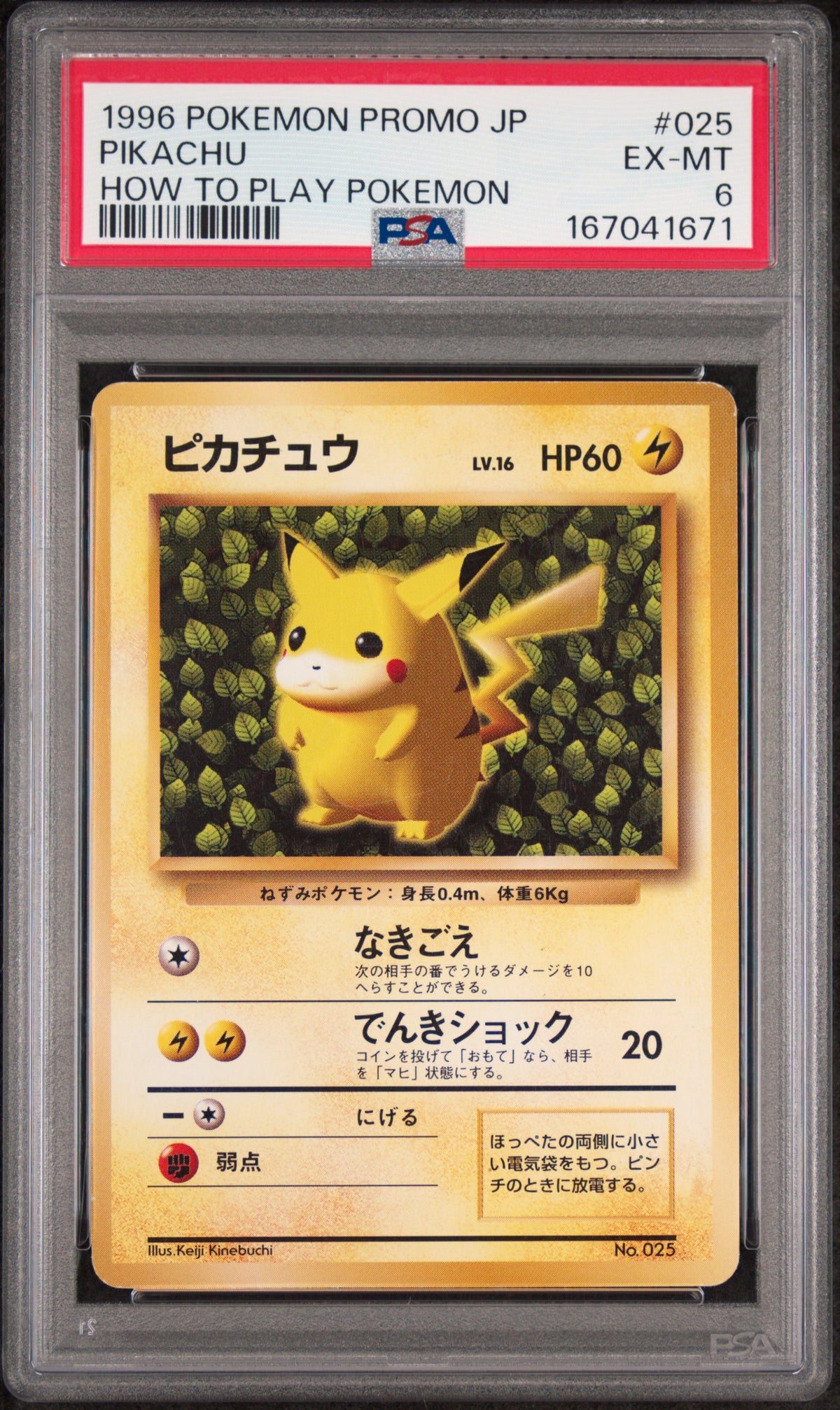 PSA 6 Pikachu How to Play Pokemon #025 · Promo (Japanese) · 1996 — front