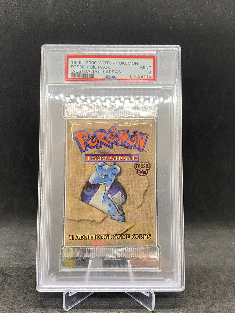 1999-2000 WOTC- Pokemon Fossil Foil Pack (Australia) -Lapras PSA 9