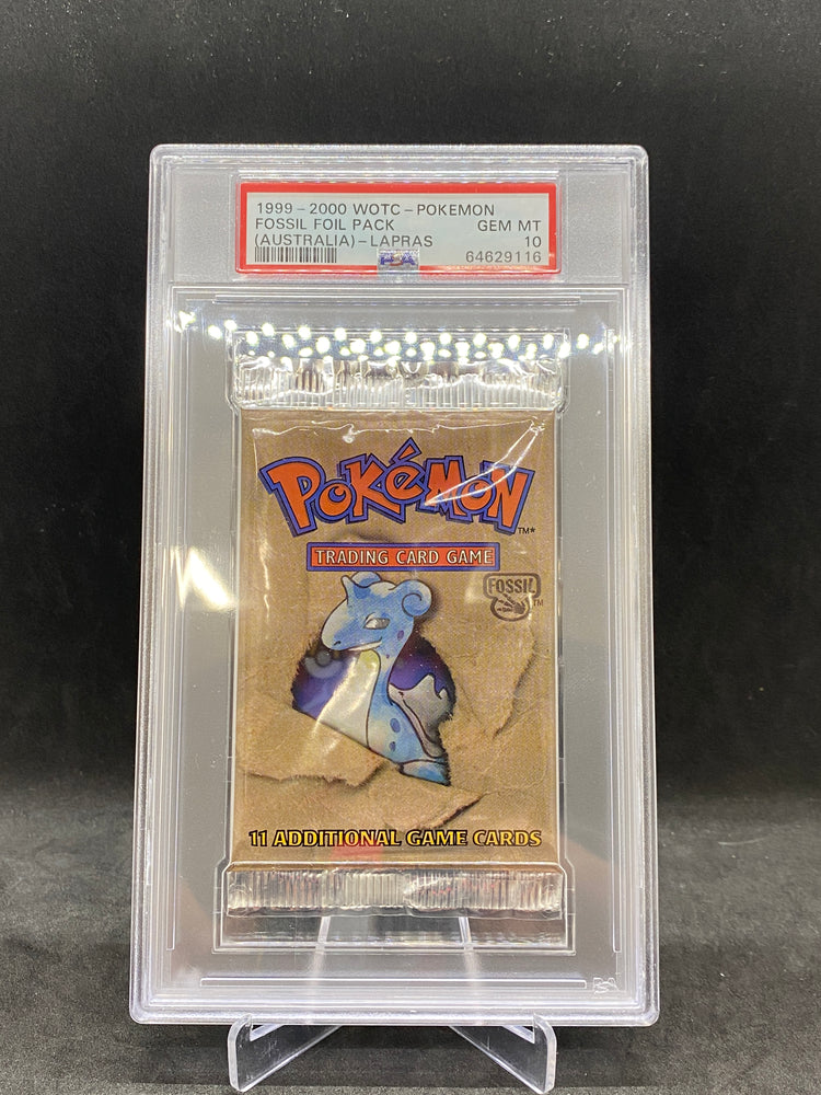 1999-2000 WOTC- Pokemon Fossil Foil Pack (Australia) -Lapras PSA 10