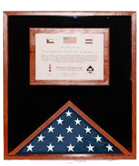 Flag Display Cases with Certificate Holder,Cherry Case