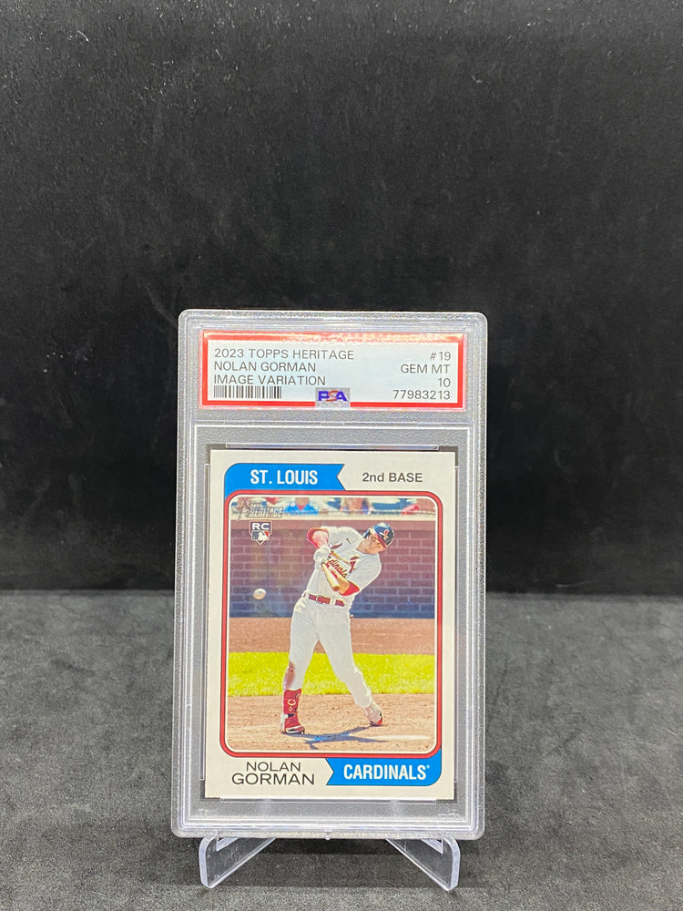 2023 Topps Heritage Image Variation Nolan Gorman PSA 10