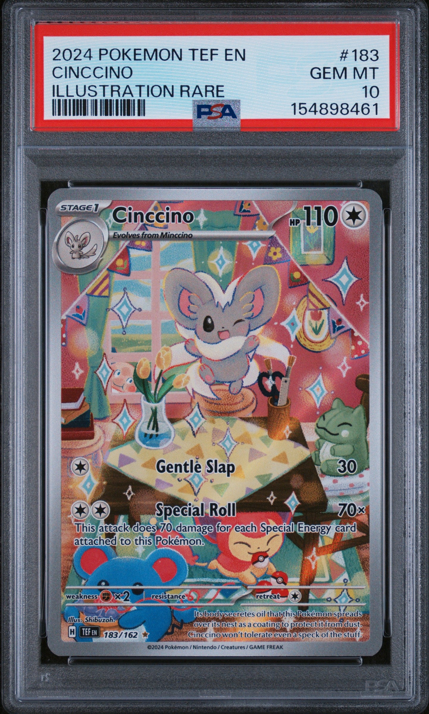 PSA 10 Cinccino #183 · Temporal Forces · 2024 — front