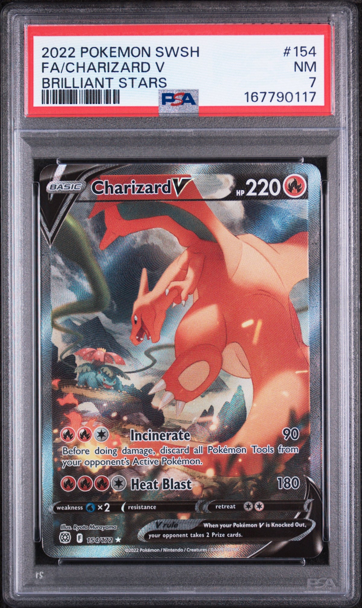 PSA 7 Fa / Charizard V Brilliant Stars #154 · Brilliant Stars · 2022 — front