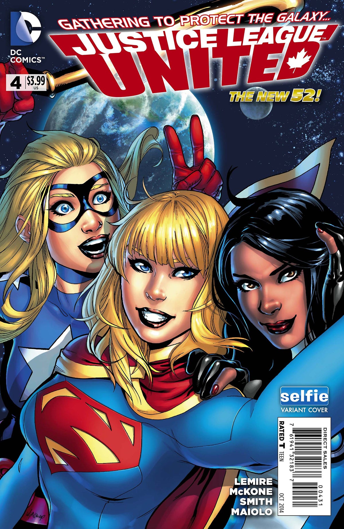 Justice League United #4 B Dcu Selfie Var DC 2014 Emanuela Lupacchino Jeff Lemire