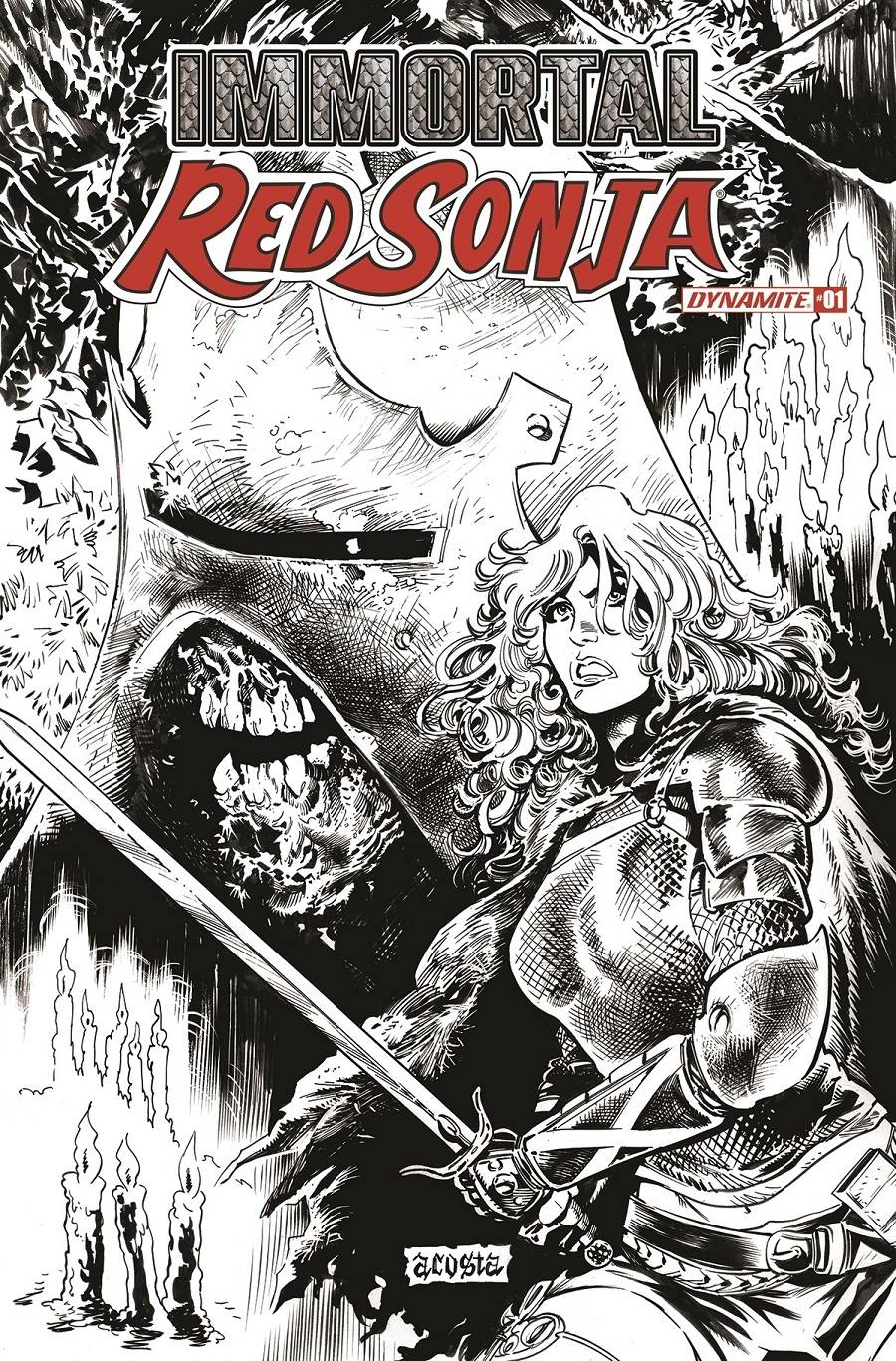 Immortal Red Sonja #1 T 1:7 FOC Dave Acosta Variant (04/13/2022) Dynamite