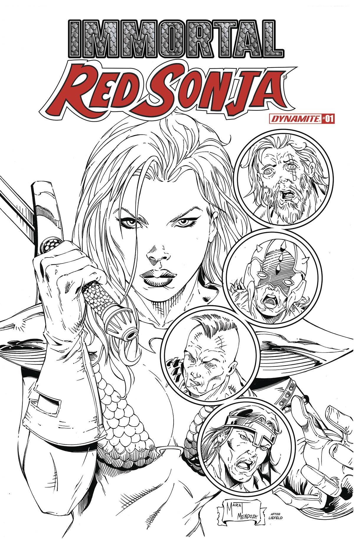 Immortal Red Sonja #1 T 1:7 FOC Marat Mychaels Sketch New Mutants 87 Variant (04/13/2022) Dynamite