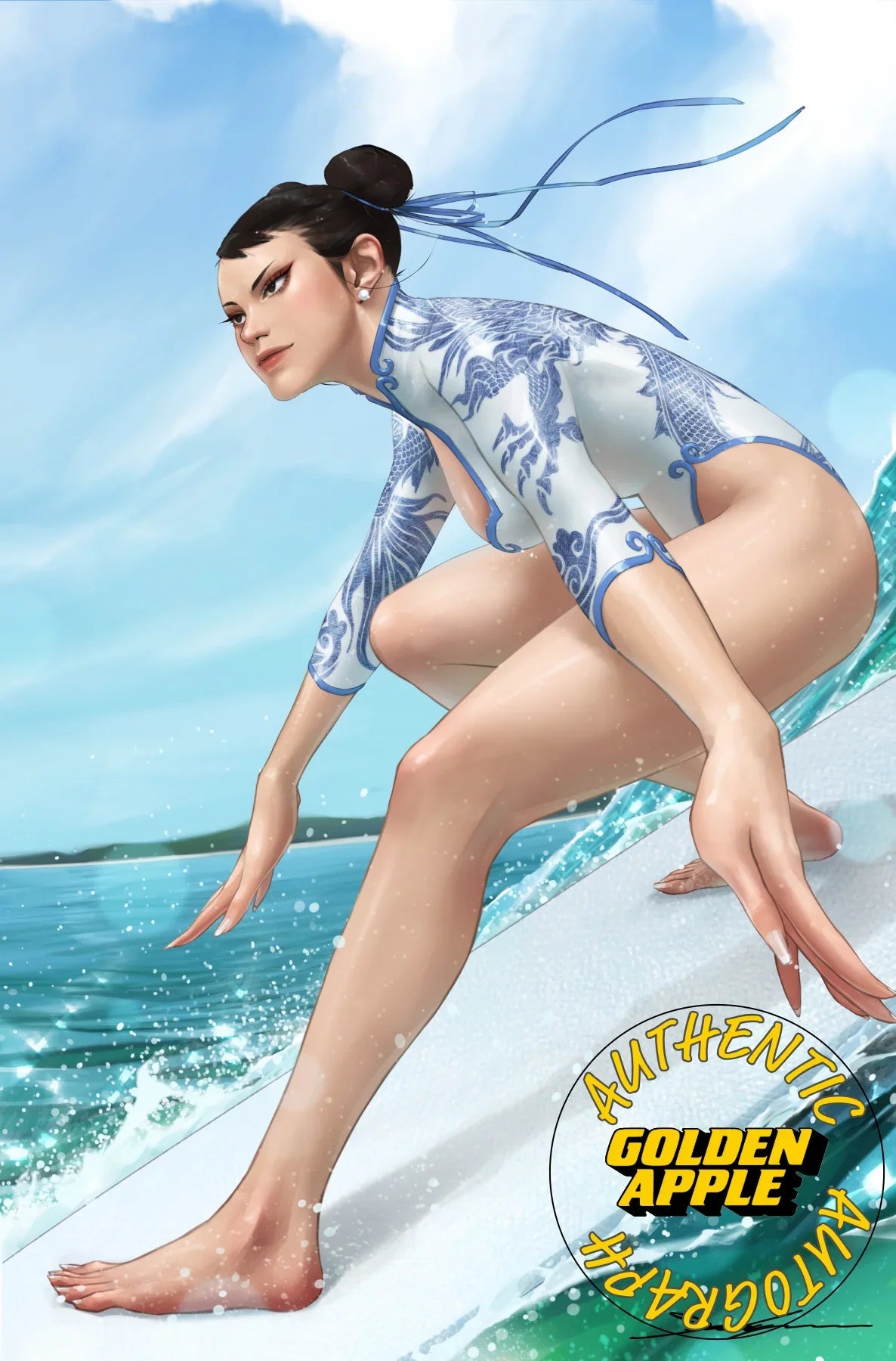 2025 Street Fighter & Friends Swimsuit Special #1 SIGNED Jeehyung Lee Chun-Li Surfing Bikini Variant (10/01/2025) Udon