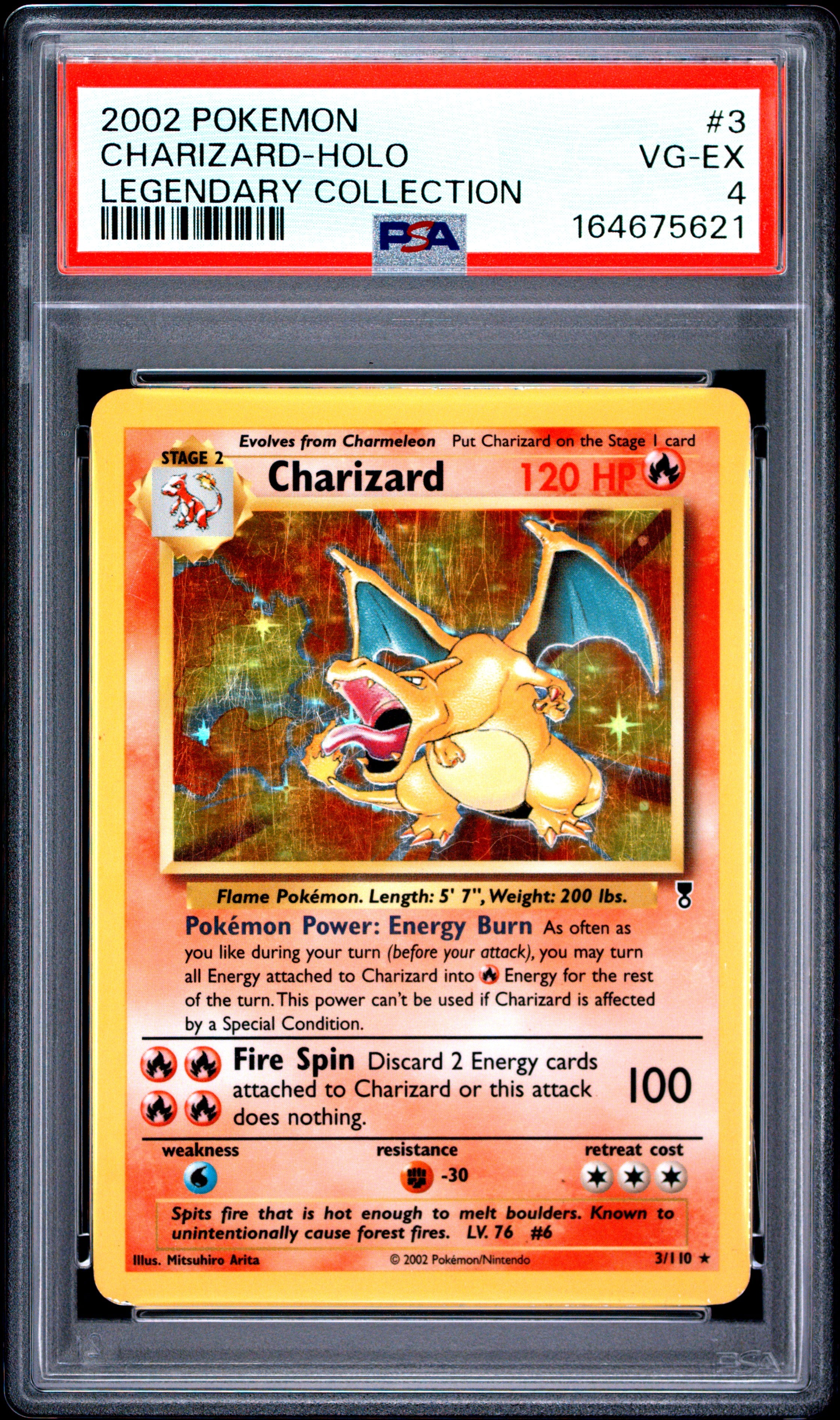 PSA 4 Charizard #3 · Legendary Collection · 2002 — front