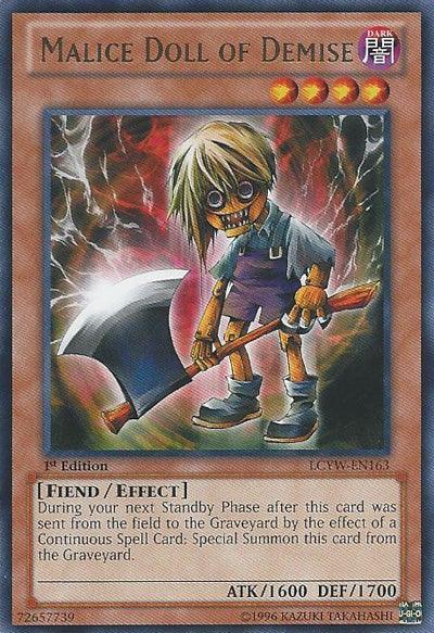 1st Edition, Dark, Effect Monster, Fiend, Legendary Collection 3: Yugi's World, Rare, Unlimited Malice Doll of Demise [LCYW-EN163] Rare - Trading Card World