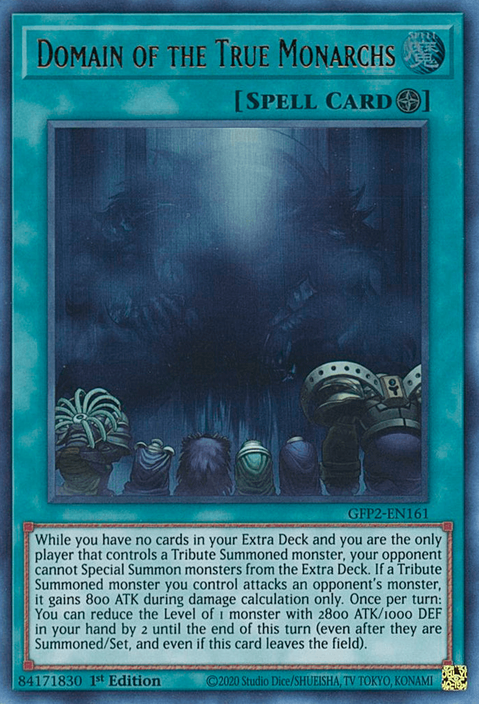 1st Edition, Field Spell, Ghosts From the Past: The 2nd Haunting, Spell, Ultra Rare Domain of the True Monarchs [GFP2-EN161] Ultra Rare - Trading Card World