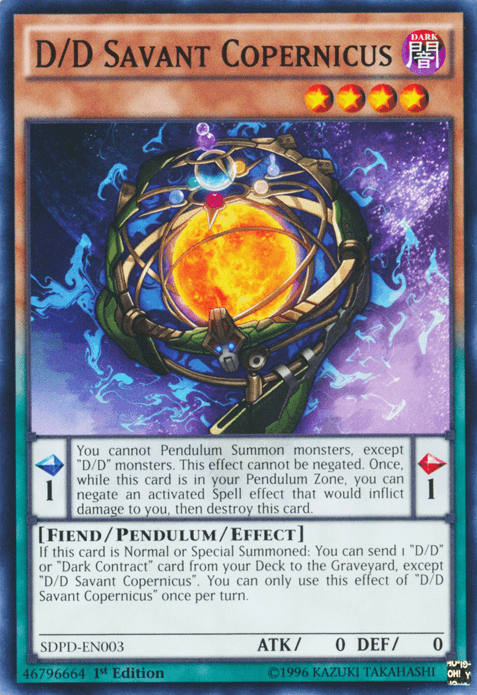 1st Edition, Common, Dark, Fiend, Pendulum/Effect Monster, Structure Deck: Pendulum Domination D/D Savant Copernicus [SDPD-EN003] Common - Trading Card World