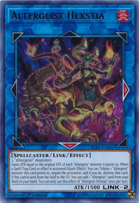 1st Edition, Battles of Legend: Relentless Revenge, Fire, Link/Effect Monster, Spellcaster, Ultra Rare Altergeist Hexstia [BLRR-EN066] Ultra Rare - Trading Card World