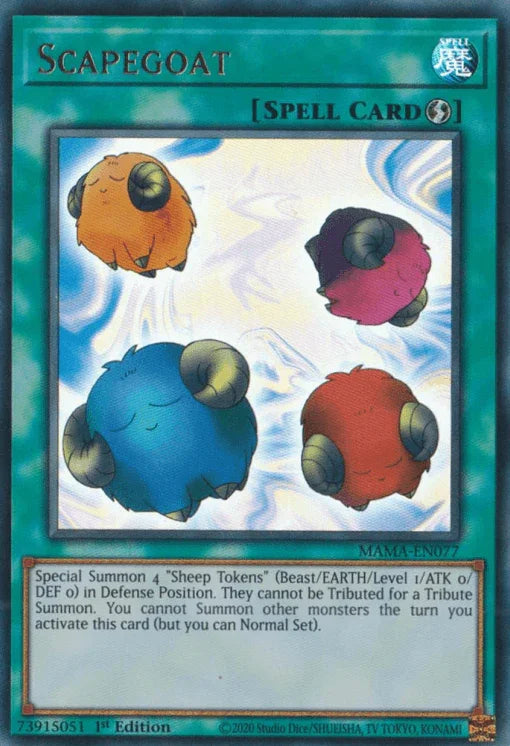 1st Edition, Magnificent Mavens, Quick-Play Spell, Spell, Ultra Rare Scapegoat [MAMA-EN077] Ultra Rare - Trading Card World