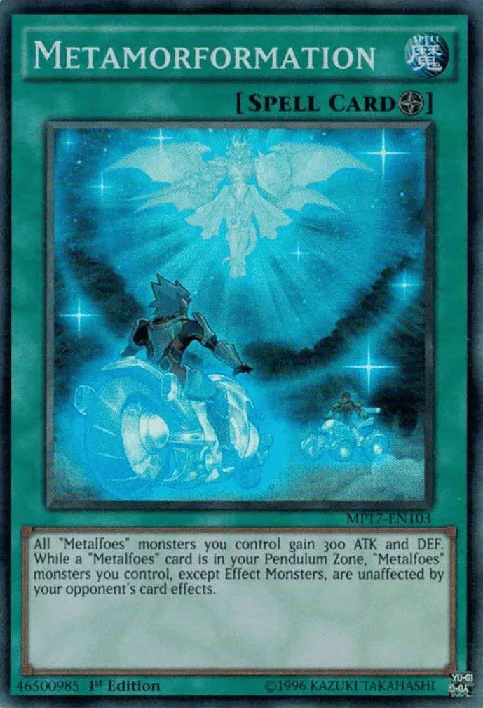1st Edition, 2017 Mega-Tins Mega Pack, Field Spell, Spell, Super Rare Metamorformation [MP17-EN103] Super Rare - Trading Card World