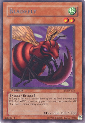 1st Edition, Effect Monster, Insect, Metal Raiders, Rare, Unlimited, Wind Bladefly [MRD-118] Rare - Trading Card World