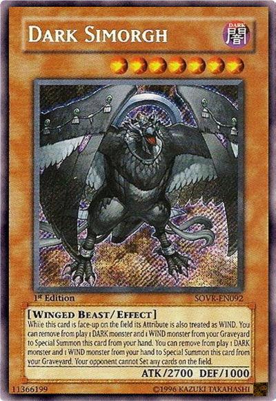 1st Edition, Dark, Effect Monster, Secret Rare, Stardust Overdrive, Unlimited, Winged Beast Dark Simorgh [SOVR-EN092] Secret Rare - Trading Card World
