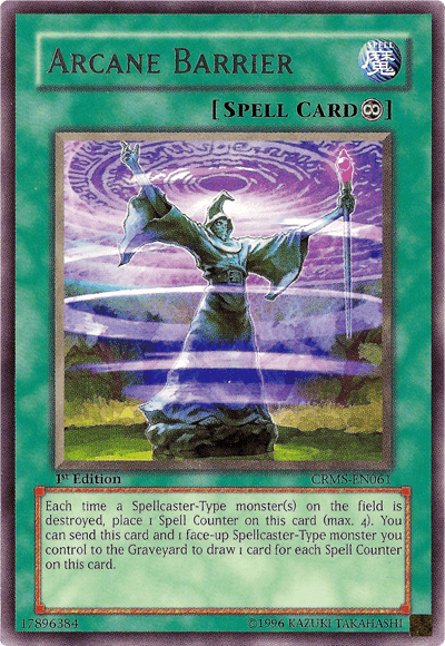 1st Edition, Continuous Spell, Crimson Crisis, Rare, Spell, Unlimited Arcane Barrier [CRMS-EN061] Rare - Trading Card World