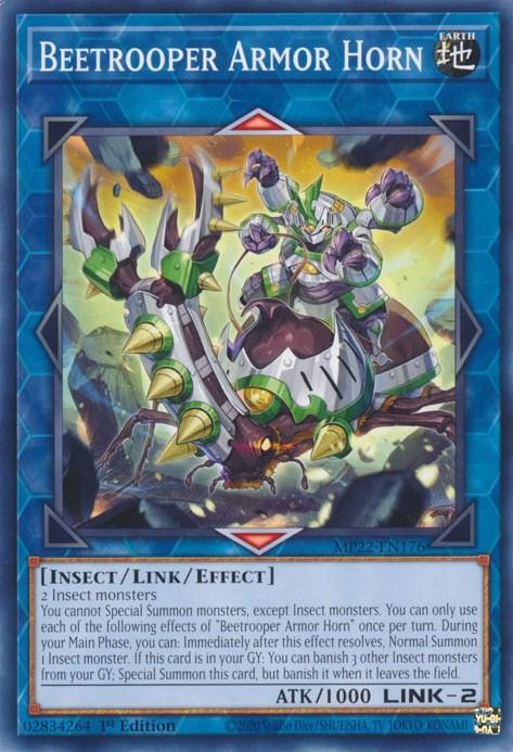 1st Edition, 2022 Tin of the Pharaoh's Gods, Common, Earth, Insect, Link/Effect Monster Beetrooper Armor Horn [MP22-EN176] Common - Trading Card World