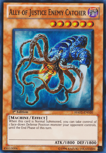1st Edition, Dark, Effect Monster, Hidden Arsenal 2, Machine, Super Rare, Unlimited Ally of Justice Enemy Catcher [HA02-EN020] Super Rare - Trading Card World