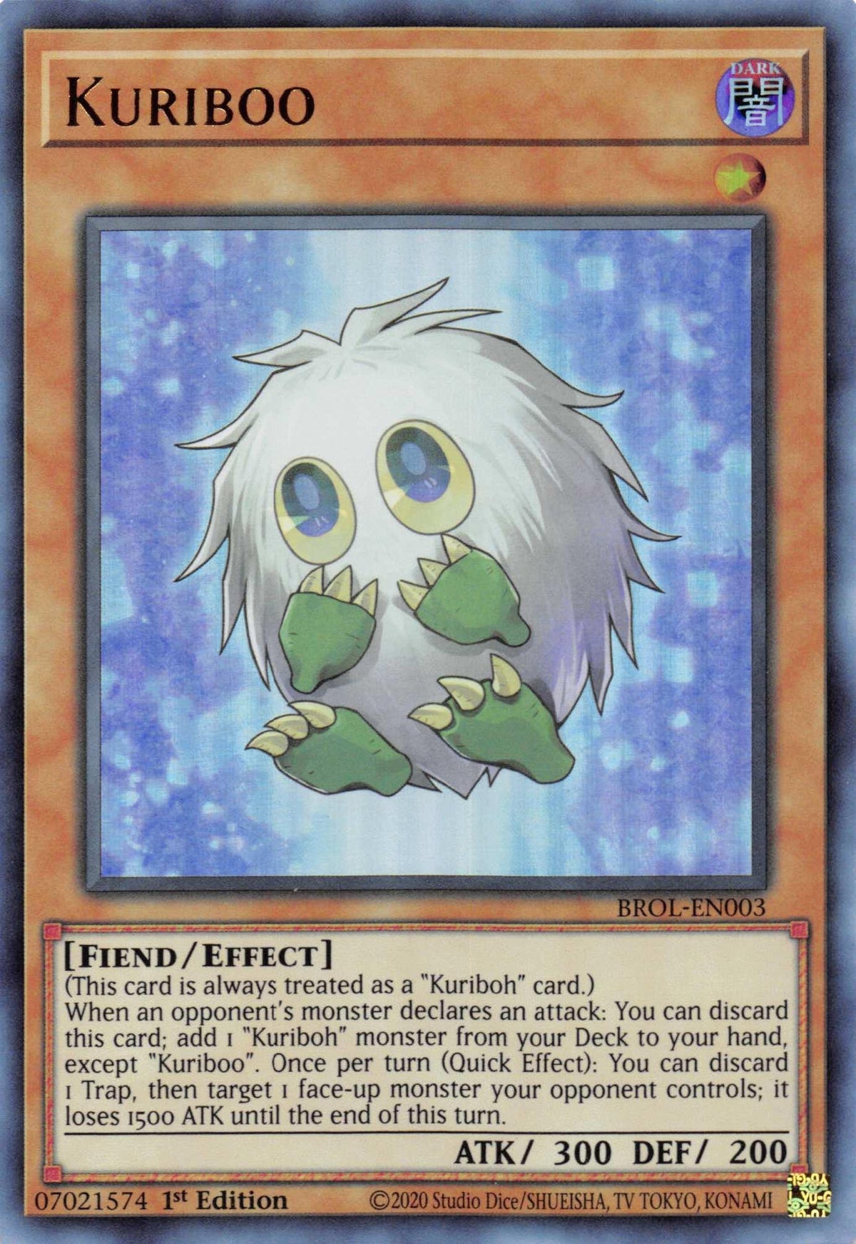 1st Edition, Brothers of Legend, Dark, Effect Monster, Fiend, Ultra Rare Kuriboo [BROL-EN003] Ultra Rare - Trading Card World