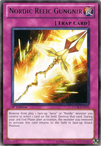 1st Edition, Normal Trap, Rare, Storm of Ragnarok, Trap, Unlimited Nordic Relic Gungnir [STOR-EN070] Rare - Trading Card World