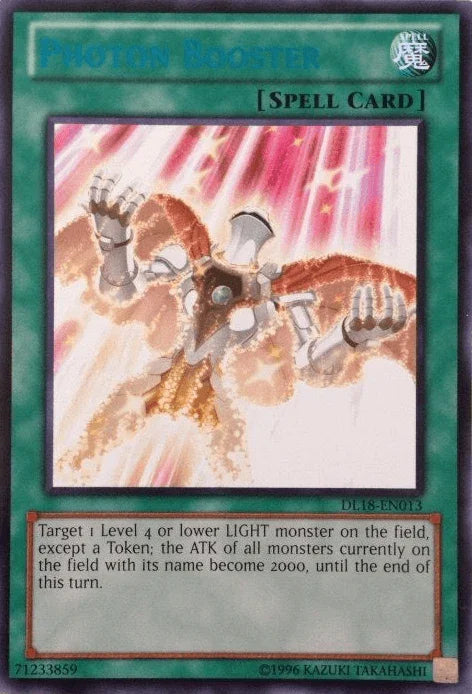 Duelist League Promo, Normal Spell, Rare, Spell, Unlimited Photon Booster (Blue) [DL18-EN013] Rare - Trading Card World