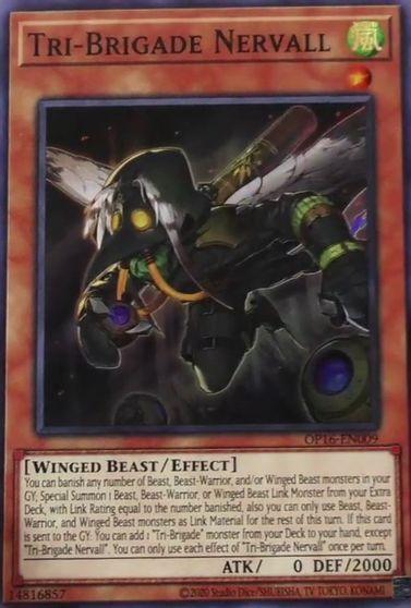 Effect, OTS Tournament Pack 16, Super Rare, Unlimited, Wind, Winged Beast Tri-Brigade Nervall [OP16-EN009] Super Rare - Trading Card World