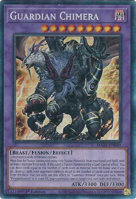 1st Edition, Beast, Collector's Rare, Dark, Fusion/Effect Monster, Maze of Memories Guardian Chimera [MAZE-EN049] Collector's Rare - Trading Card World