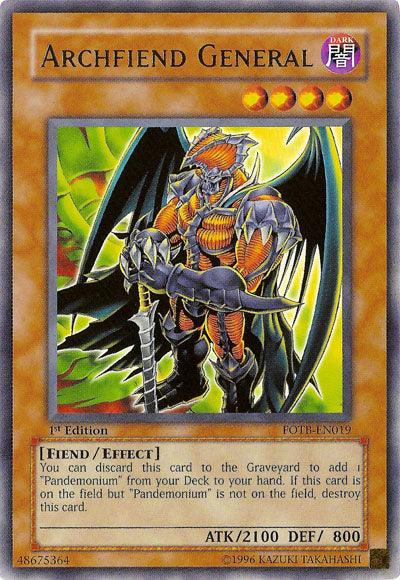 1st Edition, Dark, Effect Monster, Fiend, Force of the Breaker, Rare, Unlimited Archfiend General [FOTB-EN019] Rare - Trading Card World