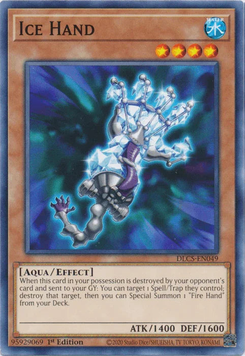 1st Edition, Aqua, Common, Dragons of Legend: The Complete Series, Effect Monster, Water Ice Hand [DLCS-EN049] Common - Trading Card World