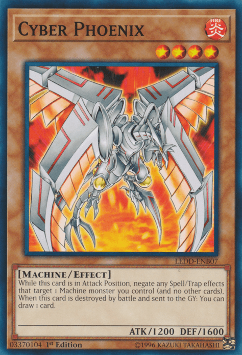 1st Edition, Common, Effect Monster, Fire, Legendary Dragon Decks, Machine Cyber Phoenix [LEDD-ENB07] Common - Trading Card World