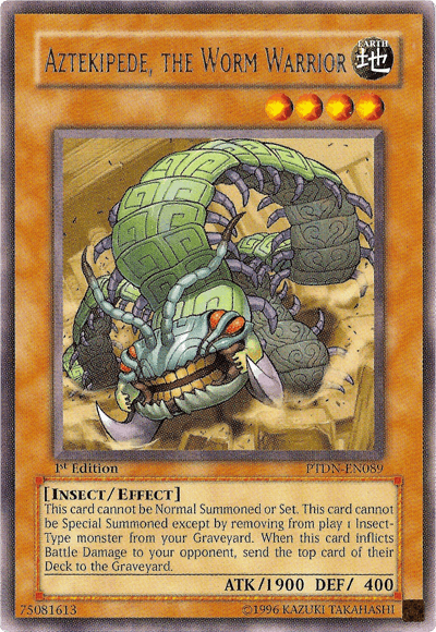 1st Edition, Earth, Effect Monster, Insect, Phantom Darkness, Rare, Unlimited Aztekipede, the Worm Warrior [PTDN-EN089] Rare - Trading Card World