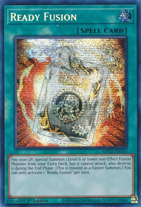 1st Edition, 2022 Tin of the Pharaoh's Gods, Normal Spell, Prismatic Secret Rare, Spell Ready Fusion [MP22-EN163] Prismatic Secret Rare - Trading Card World