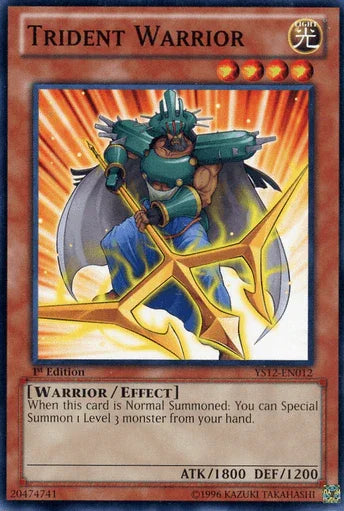1st Edition, Common, Effect Monster, Light, Starter Deck: Xyz Symphony, Warrior Trident Warrior [YS12-EN012] Common - Trading Card World