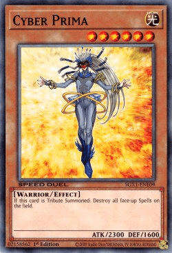 1st Edition, Common, Light, Normal Monster, Speed Duel GX: Duel Academy Box, Warrior Cyber Prima [SGX1-ENE09] Common - Trading Card World