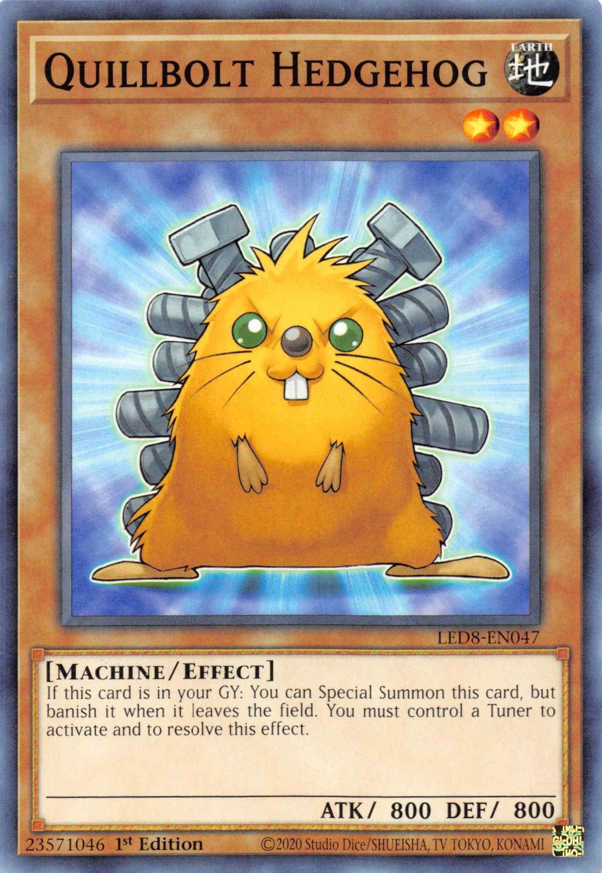 1st Edition, Common, Earth, Effect Monster, Legendary Duelists: Synchro Storm, Machine Quillbolt Hedgehog [LED8-EN047] Common - Trading Card World