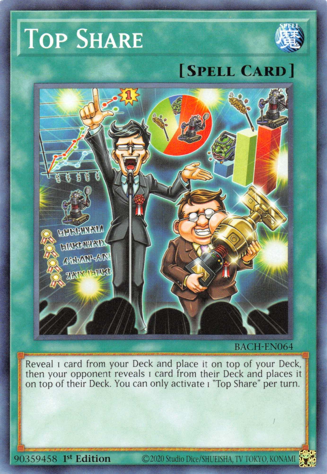 1st Edition, Battle of Chaos, Common, Normal Spell, Spell Top Share [BACH-EN064] Common - Trading Card World