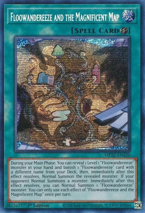 1st Edition, 2022 Tin of the Pharaoh's Gods, Field Spell, Prismatic Secret Rare, Spell Floowandereeze and the Magnificent Map [MP22-EN220] Prismatic Secret Rare - Trading Card World