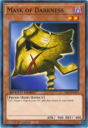1st Edition, Common, Dark, Fiend, Flip/Effect Monster, Speed Duel: Twisted Nightmares Mask of Darkness [SS05-ENA19] Common - Trading Card World