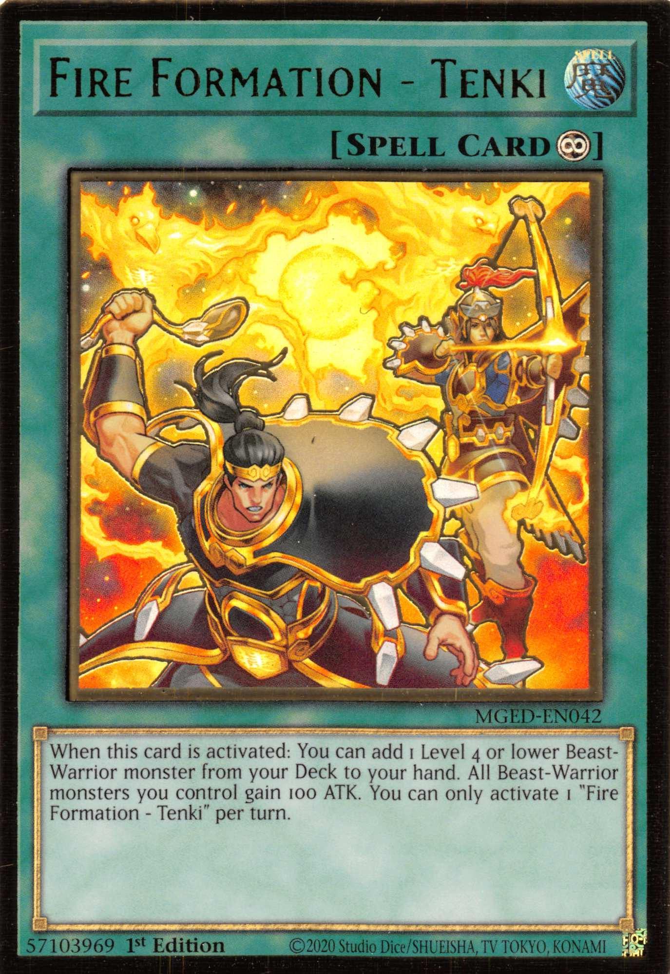 1st Edition, Continuous Spell, Gold Rare, Maximum Gold: El Dorado, Spell Fire Formation - Tenki [MGED-EN042] Gold Rare - Trading Card World