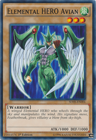 1st Edition, Common, Normal Monster, Structure Deck: HERO Strike, Unlimited, Warrior, Wind Elemental Hero Avian [SDHS-EN006] Common - Trading Card World
