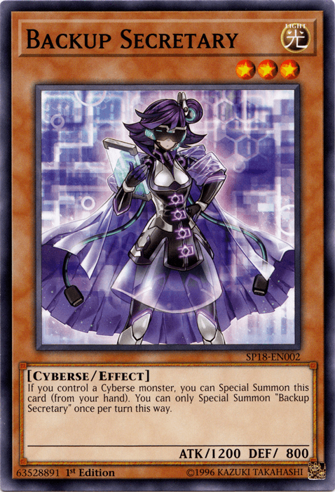 1st Edition, Common, Cyberse, Effect Monster, Light, Star Pack VRAINS Backup Secretary [SP18-EN002] Common - Trading Card World