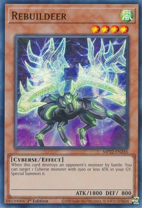 1st Edition, 2022 Tin of the Pharaoh's Gods, Cyberse, Effect Monster, Ultra Rare, Wind Rebuildeer [MP22-EN245] Ultra Rare - Trading Card World