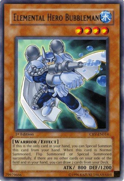 1st Edition, Cybernetic Revolution, Effect Monster, Rare, Unlimited, Warrior, Water Elemental Hero Bubbleman [CRV-EN014] Rare - Trading Card World