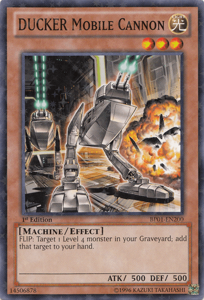 1st Edition, Battle Pack: Epic Dawn, Effect Monster, Light, Machine, Starfoil Rare, Unlimited DUCKER Mobile Cannon [BP01-EN200] Starfoil Rare - Trading Card World