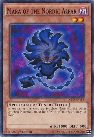 1st Edition, Common, Dark, Legendary Collection 5D's, Spellcaster, Tuner/Effect Monster Mara of the Nordic Alfar [LC5D-EN188] Common - Trading Card World